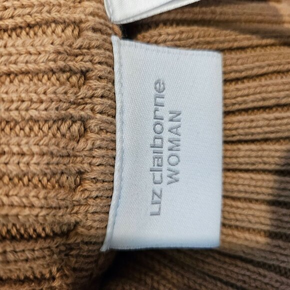 Liz Claiborne Woman Striped Turtleneck Sweater 1X Ribbed Knit career modest - Picture 2 of 14